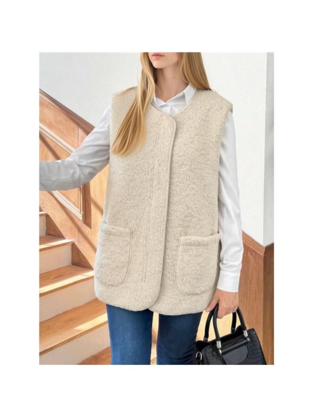 Sherpa Sleeveless Vest Coat